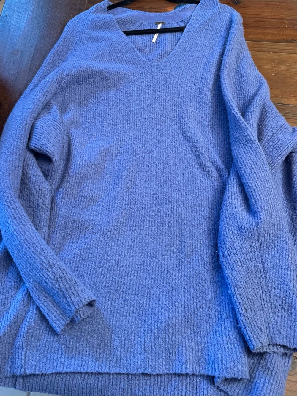 Free People Relaxed V-Neck Sweater Dress in Purple